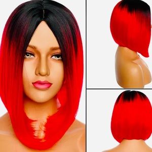 Mix Jet Black/China Red Full Head Thick Bob
